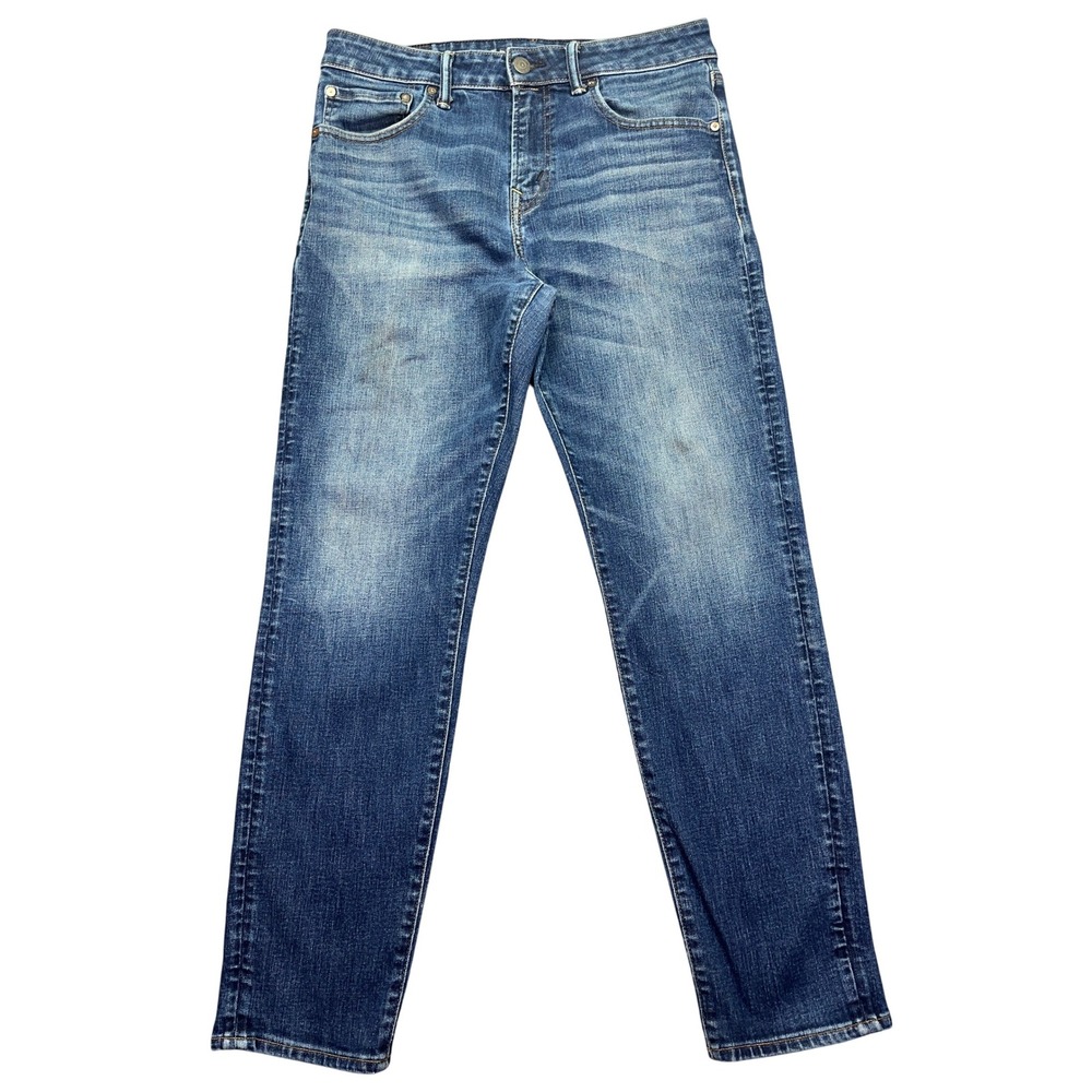 American Eagle Athletic AirFlex+ Jeans Distressed Denim Blue‎ Wash Sz 32 Grunge